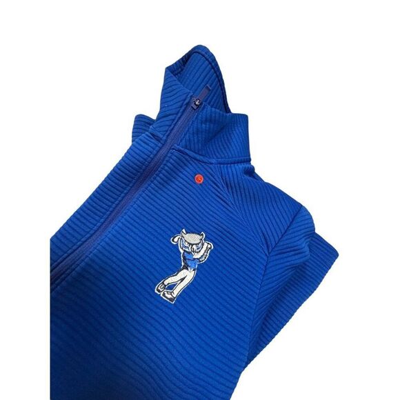 Adidas Golf Blue Full-Zip Ribbed Jacket With Embroidered OWL Logo Medium Size - Picture 10 of 10